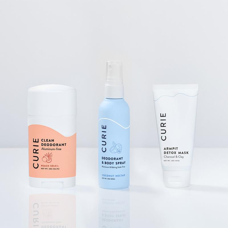 Pit Kit - Clean Deodorant Stick and Deodorant and Body Spray, with Armpit Detox Mask, Aluminum-Free, for Men and Women