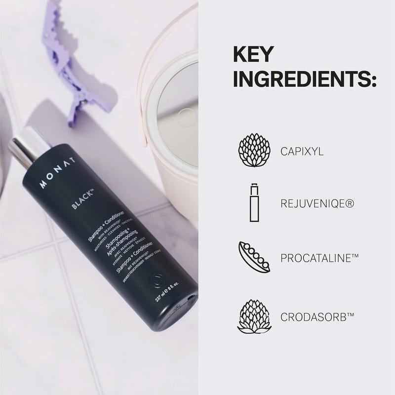 MONAT Black Shampoo + Conditioner - 2-In-1 Formula