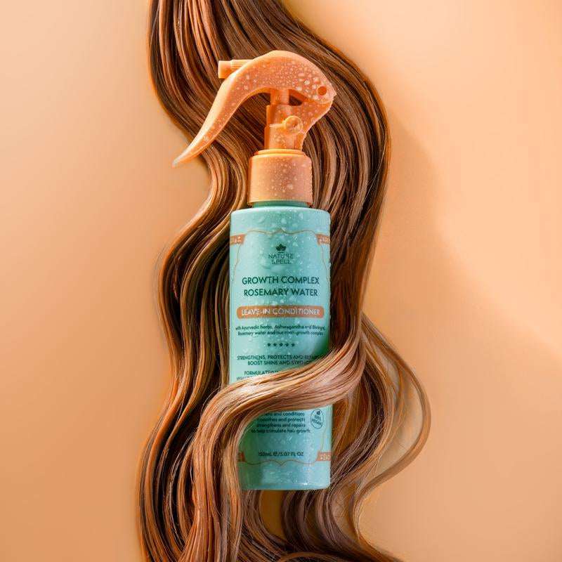 Nature Spell Rosemary Water Leave-In Conditioner Vegan and Sulphate Free to Strengthen Hair Shaft, Reduce Breakage, Protects from Heat Damage - Hydrate, Haircare