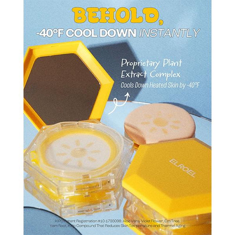 ELROEL Pang Pang Sun Cushion plus - Official Product Korean Sunscreen Cushion Broad Spectrum SPF50+ PA++++ Mineral & Chemical UV Filter (0.53 Oz)