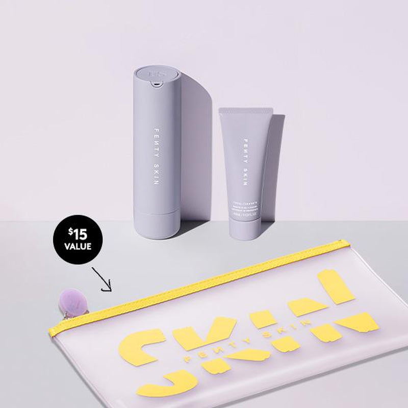 Fenty Skin Daily Essentials Duo: Hydra Vizor Invisible SPF 30 Moisturizer + Mini Total Cleans’R