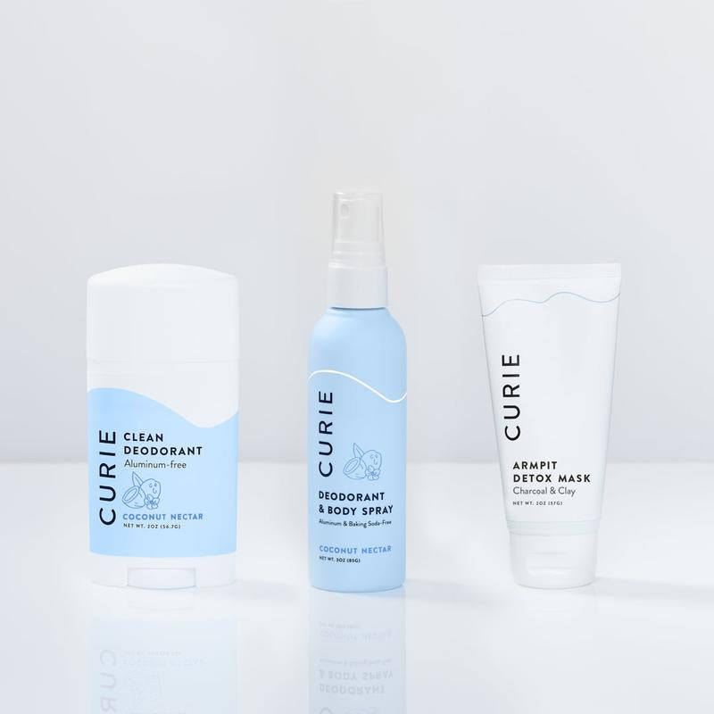 Pit Kit - Clean Deodorant Stick and Deodorant and Body Spray, with Armpit Detox Mask, Aluminum-Free, for Men and Women