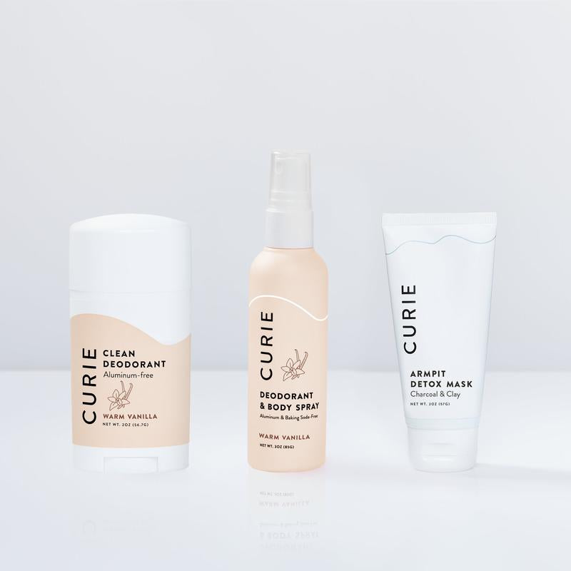 Pit Kit - Clean Deodorant Stick and Deodorant and Body Spray, with Armpit Detox Mask, Aluminum-Free, for Men and Women