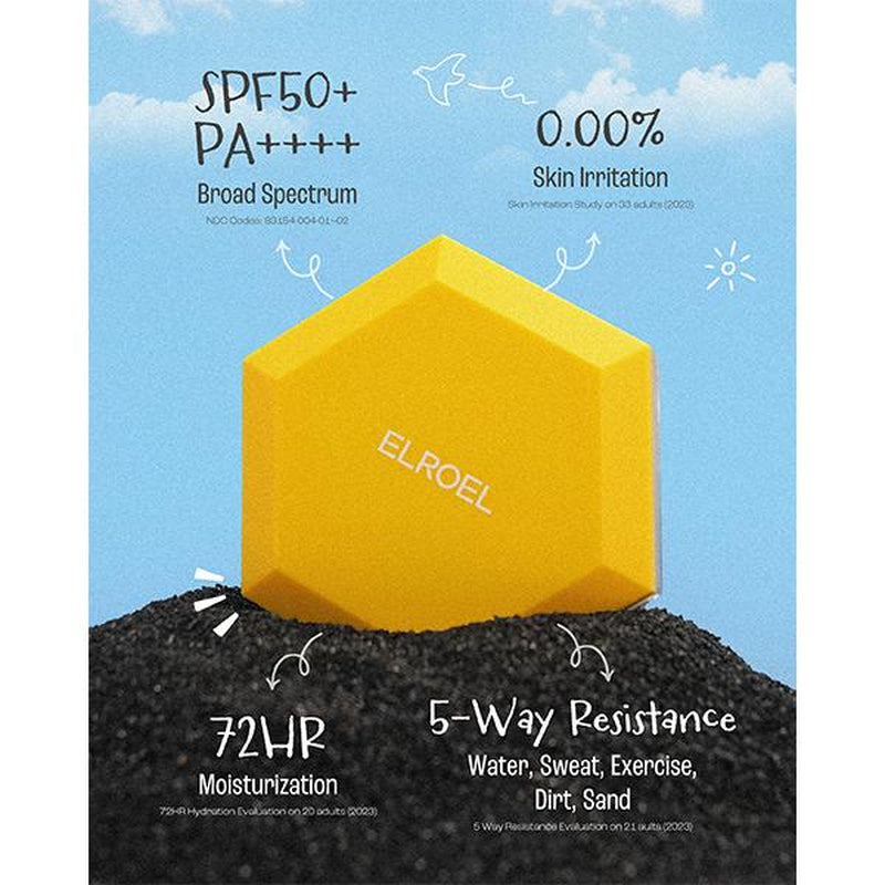ELROEL Pang Pang Sun Cushion plus - Official Product Korean Sunscreen Cushion Broad Spectrum SPF50+ PA++++ Mineral & Chemical UV Filter (0.53 Oz)